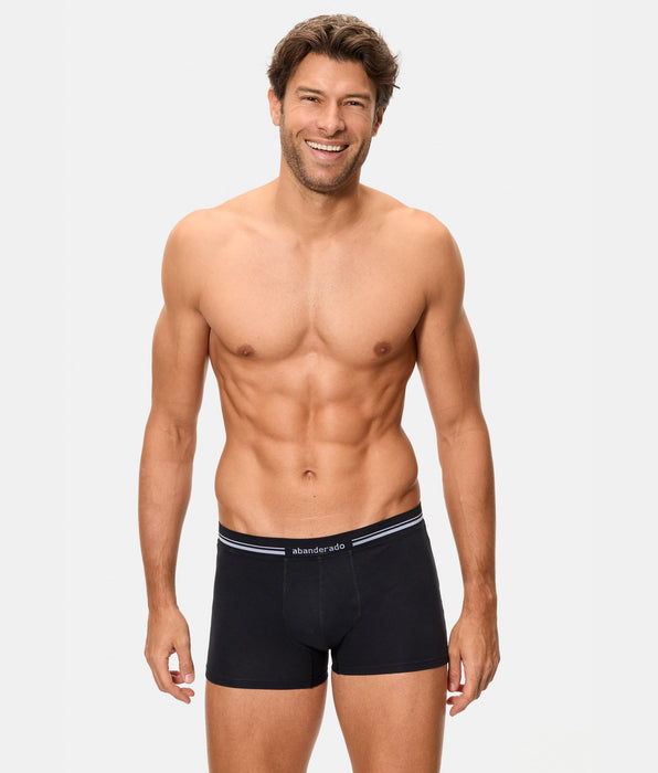 Abanderado Men's Black Extra Soft Elastic Cotton Closed Waist Boxer