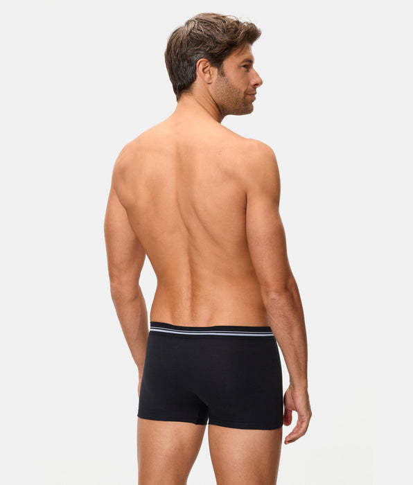 Abanderado Men's Black Extra Soft Elastic Cotton Closed Waist Boxer