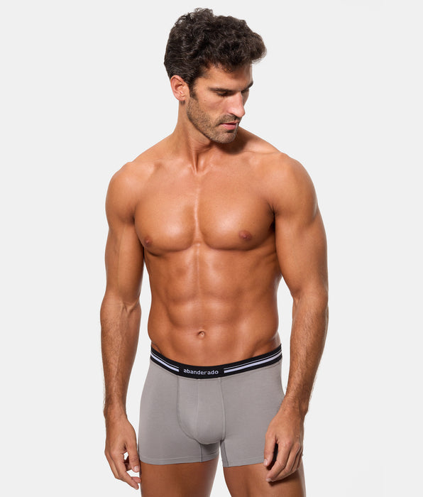 Abanderado Bóxer Cerrado Cintura Extra Suave Algodón Elástico gris oscuro hombre