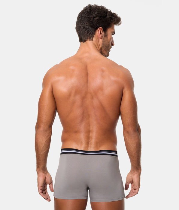 Abanderado Bóxer Cerrado Cintura Extra Suave Algodón Elástico gris oscuro hombre