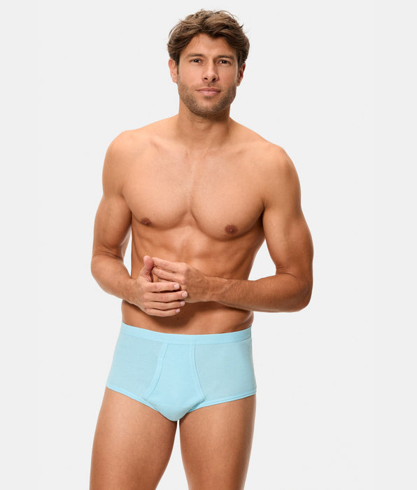 Abanderado Soutien clássico canelado aberto 50% algodão 50% poliéster azul claro para homem