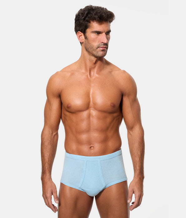 Abanderado Braslip Abierto Clásico Canalé Algodón 50% Poliester 50% azul claro hombre