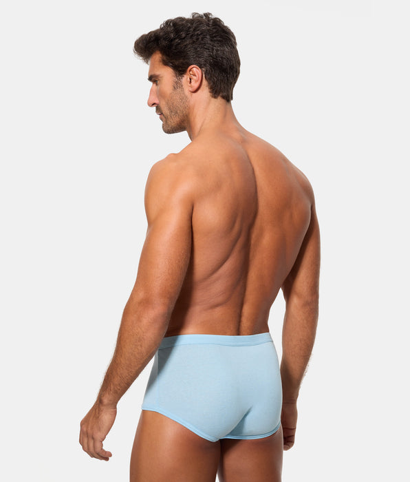 Abanderado Braslip Abierto Clásico Canalé Algodón 50% Poliester 50% azul claro hombre