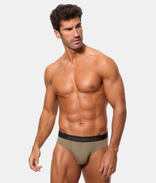 Abanderado Pack 2 Slips Cerrados Línea Premium Sensitive negro y kaki hombre