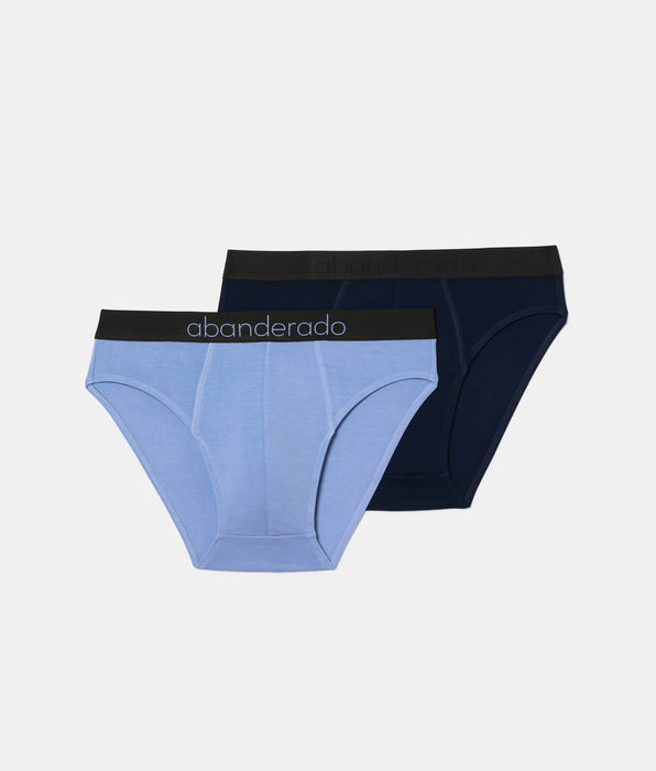 Abanderado Pack 2 Slips Cerrados Natural Confort azul oscuro y lavanda hombre