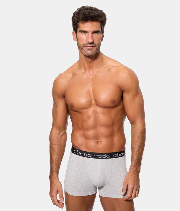 Abanderado Pack 2 Bóxers Algodón Elástico cinturilla goma blanco y gris vigoré hombre