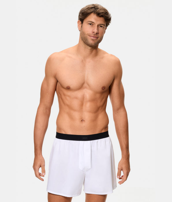 Abanderado High-quality white 100% cotton boxer shorts