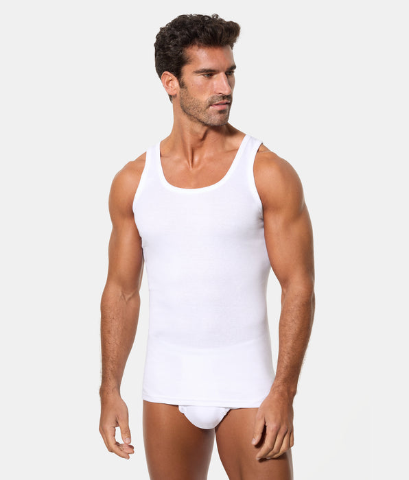 Abanderado Pack 2 Camisetas de Tirantes Clásico Algodón 100% blanca hombre