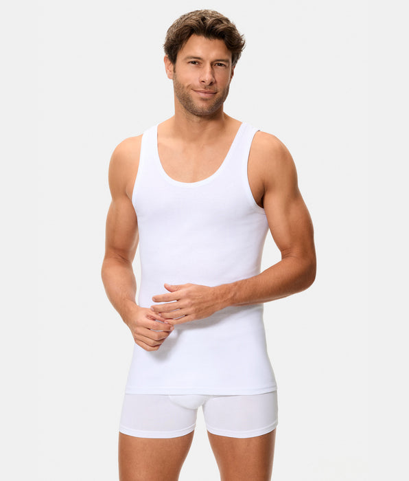 Abanderado Pack 4 Camisetas de Tirantes Clásico Algodón 100% blanca hombre