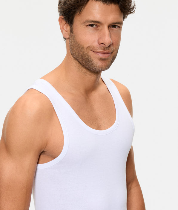 Abanderado Pack 2 Camisetas de Tirantes Clásico Algodón 100% blanca hombre