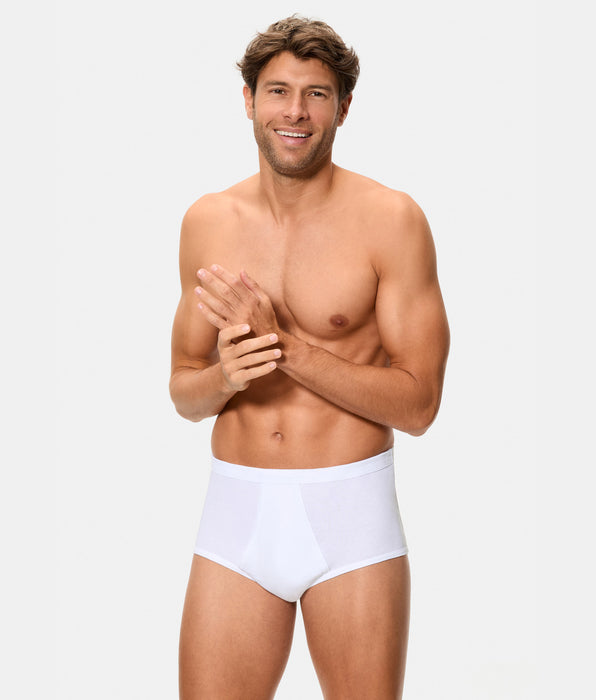 Abanderado Pack 2 Braslips Abiertos 100% Algodón Clásico Canalé blanco hombre