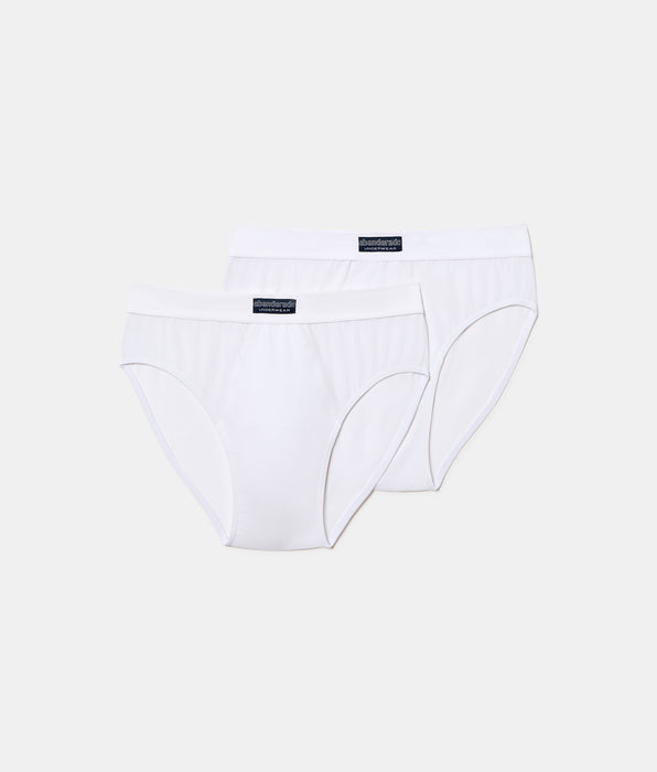 Abanderado Pack of 2 Open Briefs 100% Cotton Multipack Style White Men