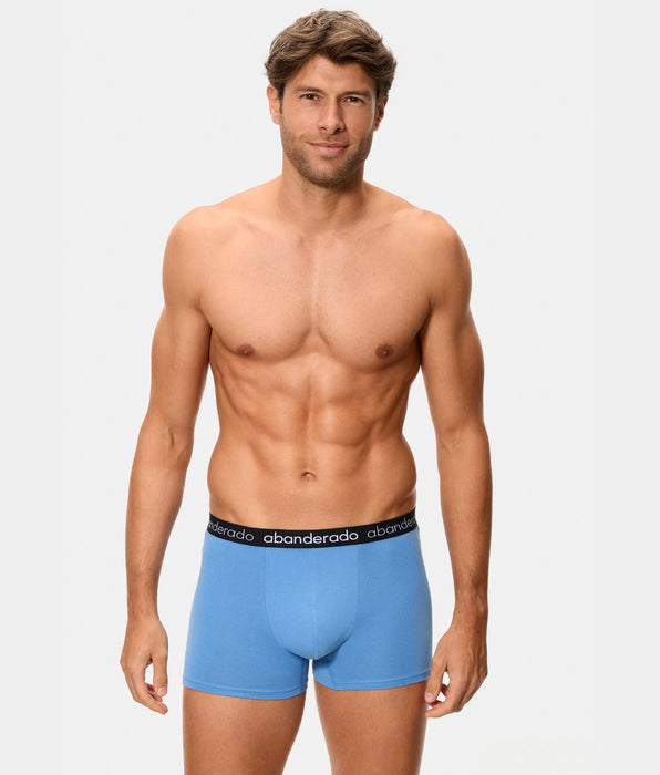 Abanderado Pack 2 Bóxers Algodón Elástico cinturilla goma azul grisáceo y azul hombre