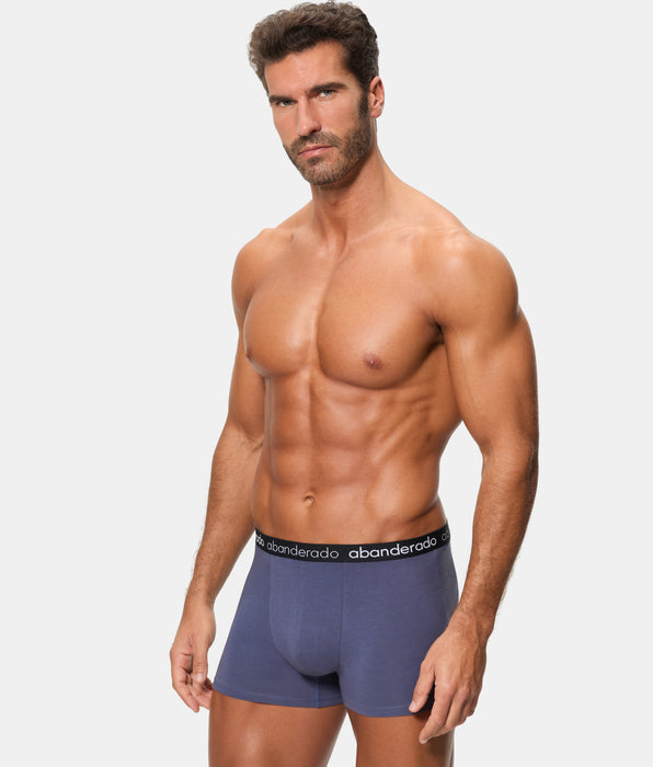 Abanderado Pack 2 Bóxers Algodón Elástico cinturilla goma azul grisáceo y azul hombre