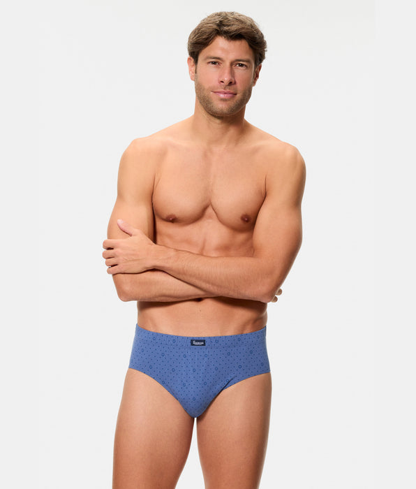 Abanderado Pack 3 slips semicortos de hombre con estampados tonos azules