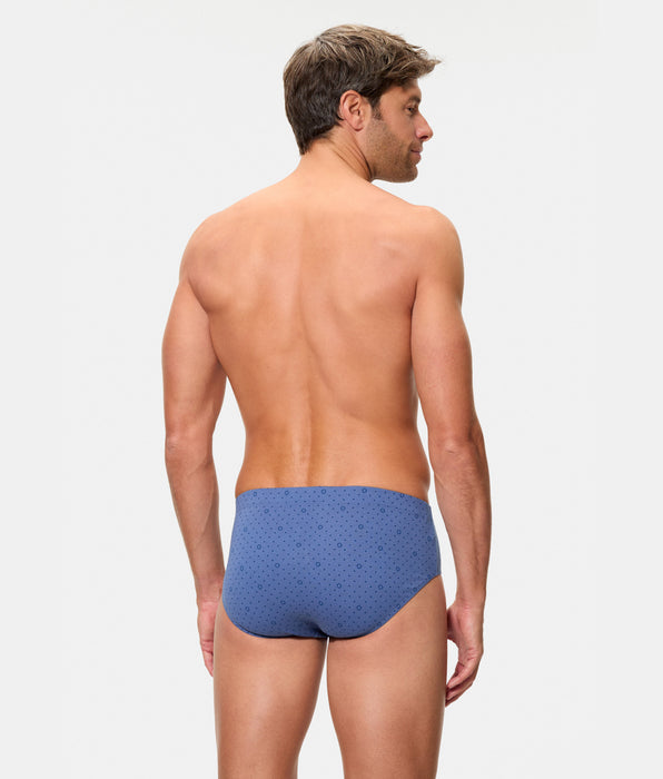 Abanderado Pack de tres slips semicortos de hombre con estampados tonos azules