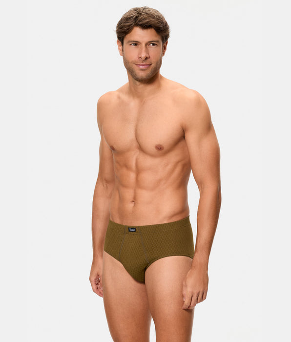 Abanderado Pack de tres slips abiertos de hombre con estampados tonos tierra