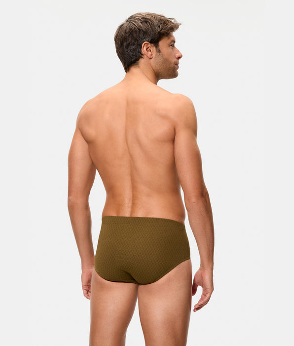 Abanderado Pack de tres slips abiertos de hombre con estampados tonos tierra