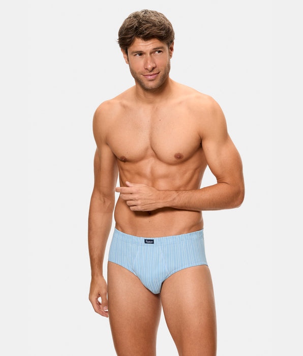 Abanderado Pack 3 slips abiertos de hombre con estampados geométrico azul