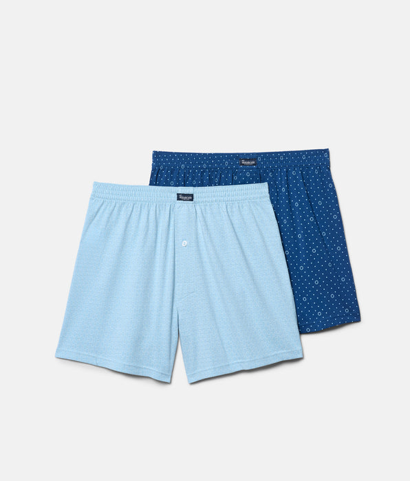 Abanderado Boxers de punto de hombre algodón estampados azules