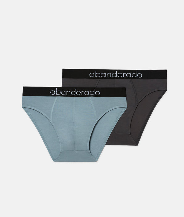 Abanderado Pack 2 slips fibra de bambú Natural Comfort gris y blanco